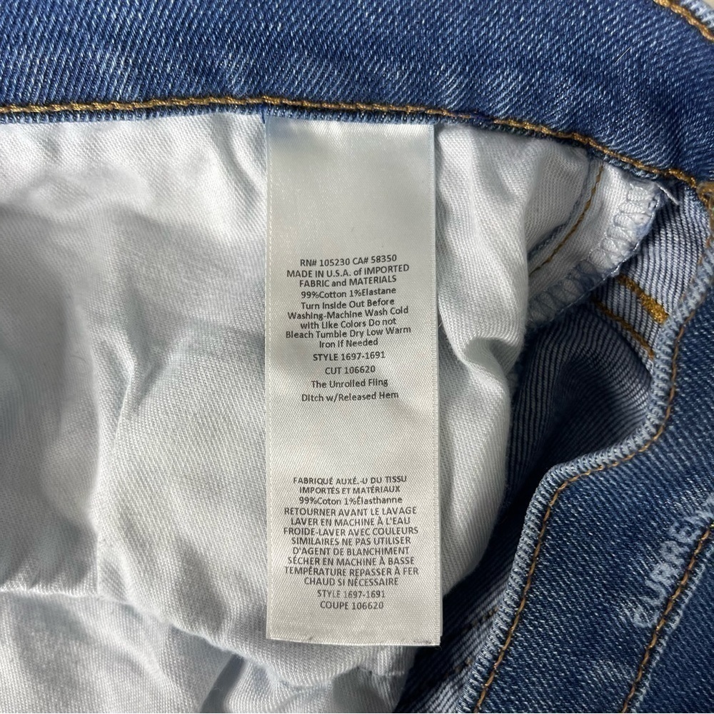 Current / Elliot Slim Boyfriend Jeans The Unrolled Fling Size 32 - Picture 5 of 7